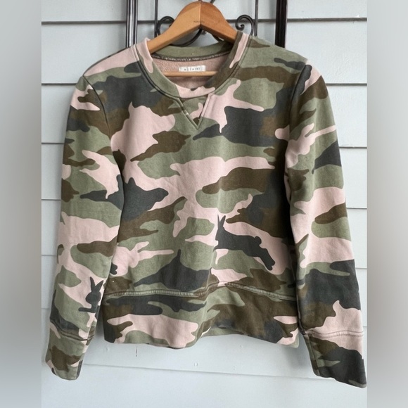 Madewell Miles Green Camo Crew Neck Sweatshirt Sz Small - Picture 3 of 9